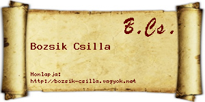 Bozsik Csilla névjegykártya